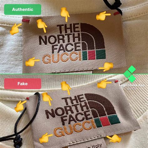 the north face gucci shirt fake vs real|gucci north face jacket puffer.